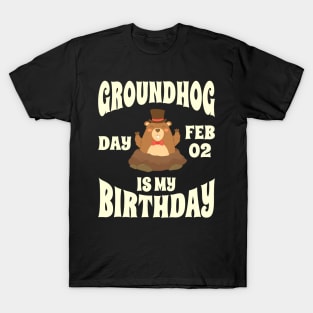 Groundhog Day Feb 02 Is My Birthday - Funny Groundhog T-Shirt